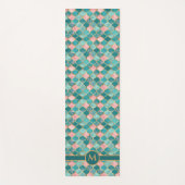 Rosa Türkis Gold Muster Elegant Personalisiert Yogamatte (Vorderseite)