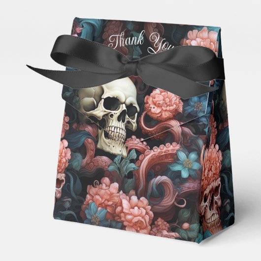 Rosa Türkis Gothischer Oktopus Tentacles Hochzeit Geschenkschachtel (Vorderseite)