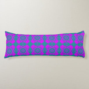 Rosa Türkis Lila Karo Argyle-Muster Seitenschläferkissen