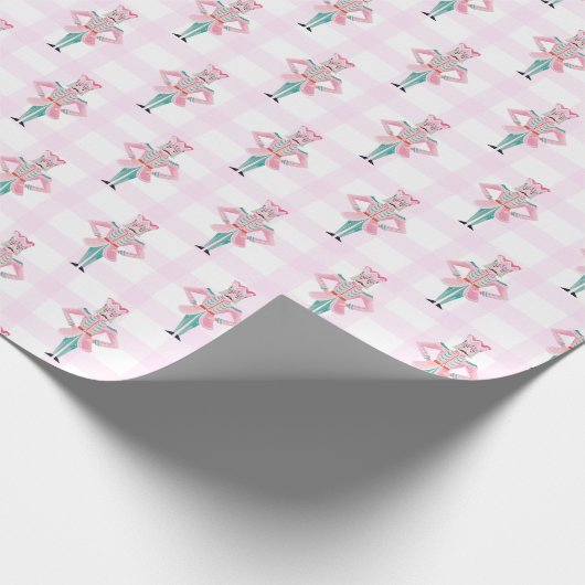 Rosa Türkis Nutcracker Ballet Weihnachten Geschenkpapier (Ecke)