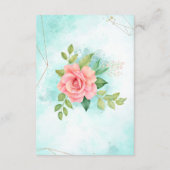 Rosa Türkis Ombre Rose Hochzeiten Details Begleitkarte (Rückseite)