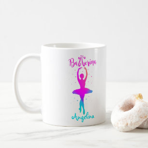 Rosa Türkis Personalisiert Ballerina Kaffeetasse