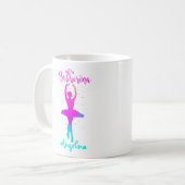Rosa Türkis Personalisiert Ballerina Kaffeetasse (Vorderseite Links)