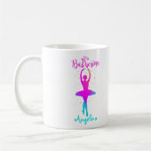 Rosa Türkis Personalisiert Ballerina Kaffeetasse (Links)