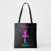Rosa Türkis Personalisiert Ballerina T - Shirt Tasche (Vorderseite)