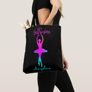 Rosa Türkis Personalisiert Ballerina T - Shirt Tasche