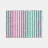 Rosa Türkis und Grau gestreift Fleecedecke (Vorderseite (Horizontal))