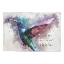 Rosa, Türkis und Lila Wasserfarbe Hummingbird