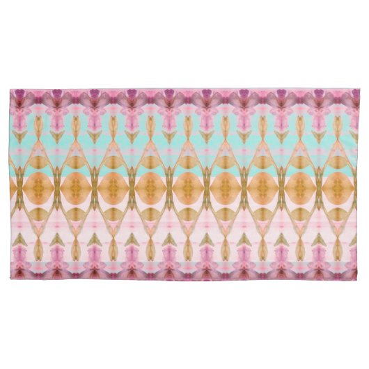 Rosa Türkis und PLum Kissenbezug (Vorderseite)