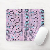 Rosa, Türkis und Schwarz Abstrakt Mousepad (Mit Mouse)