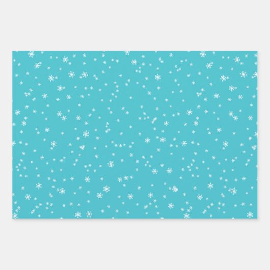 Rosa, Türkisblau und grüne Winterschneeflocken Geschenkpapier Set (Vorderseite 2)