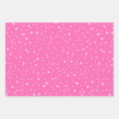 Rosa, Türkisblau und grüne Winterschneeflocken Geschenkpapier Set (Vorderseite)