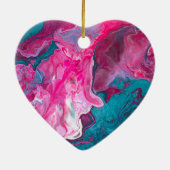 Rosa türkisfarbener Marmor Malerische Kunst Keramik Ornament (Hinten)