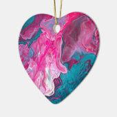 Rosa türkisfarbener Marmor Malerische Kunst Keramik Ornament (Links)