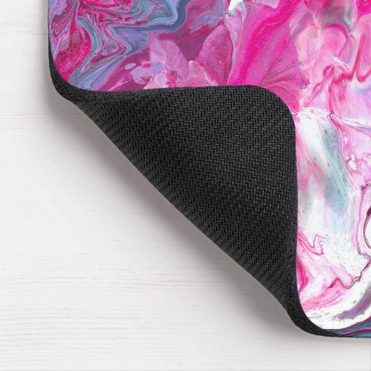 Rosa türkisfarbener Marmor Malerische Kunst Mousepad (Ecke)