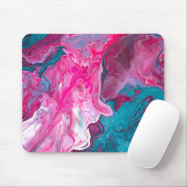 Rosa türkisfarbener Marmor Malerische Kunst Mousepad
