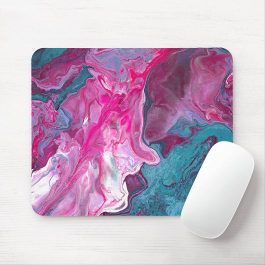 Rosa türkisfarbener Marmor Malerische Kunst Mousepad (Mit Mouse)