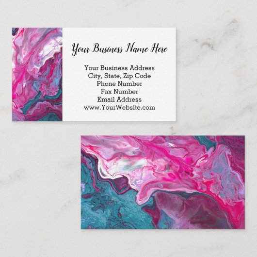 Rosa türkisfarbener Marmor Malerische Kunst Visitenkarte (Vorne/Hinten)