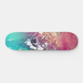 Rosa Türkiswatercolor-künstlerischer abstrakter Skateboard (Horizontal)
