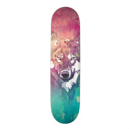 Rosa Türkiswatercolor-künstlerischer abstrakter Skateboard