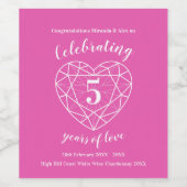 Rosa Turnhalle 5 Jahre Weinetiketten Weinetikett (Einzelnes Label)