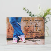 Rosa Turnschuh-Einladung Einladung (Stehend Vorderseite)