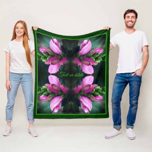 Rosa Turtlehead-Blume Abstrakt Personalisiert Fleecedecke (Beispiel)
