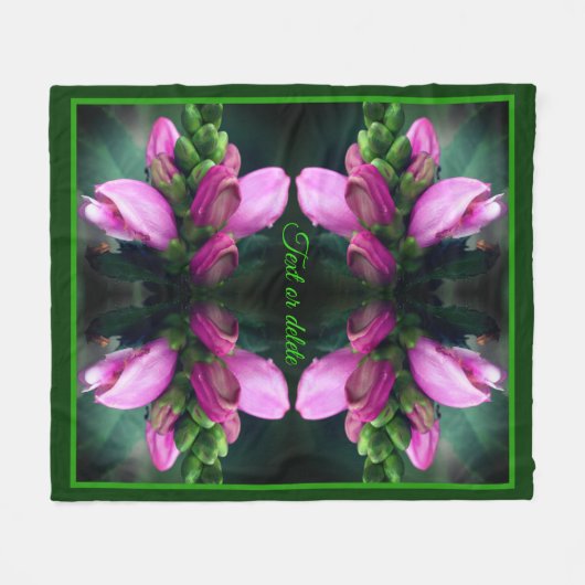 Rosa Turtlehead-Blume Abstrakt Personalisiert Fleecedecke (Vorderseite (Horizontal))