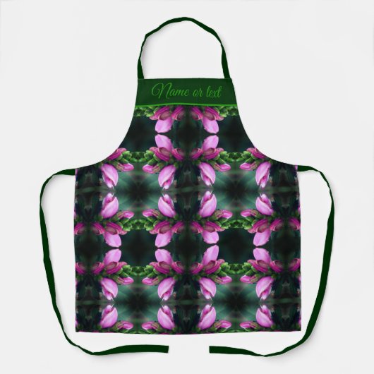 Rosa Turtlehead-Blume Abstrakt Personalisiert Schürze (Vorderseite)
