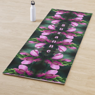 Rosa Turtlehead-Blume Abstrakt Personalisiert Yogamatte