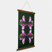 Rosa Turtlehead-Blume Abstrakt Wandteppich Mit Holzrahmen (Gewinkelt)