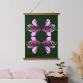 Rosa Turtlehead-Blume Abstrakt Wandteppich Mit Holzrahmen (Schlafzimmer)