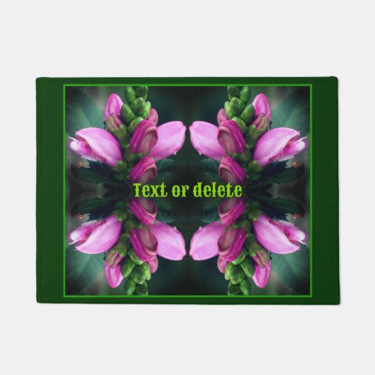 Rosa Turtlehead-Blume Nah Personalisiert Fußmatte (Vorderseite)