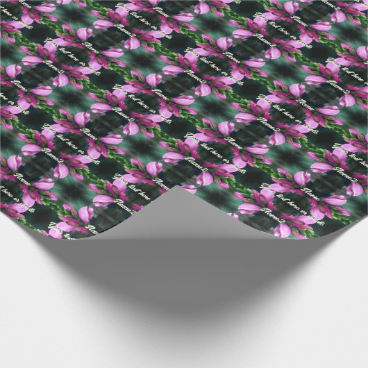 Rosa Turtlehead-Blume Nah Personalisiert Geschenkpapier (Ecke)