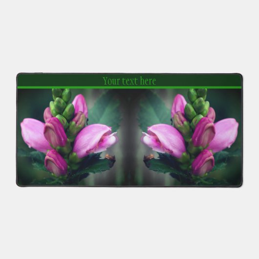 Rosa Turtlehead-Blume Nah Personalisiert Schreibtischunterlage (Vorderseite)