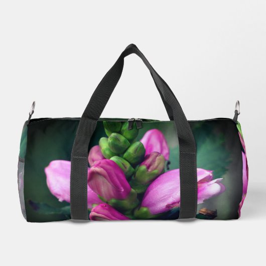 Rosa Turtlehead-Blume Personalisiert Duffle Bag (Rückseite)