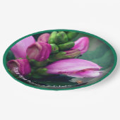 Rosa Turtlehead-Blume Personalisiertes Party Pappteller (Schrägansicht)