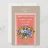 Rosa Türwärmung Party Illustriert Einladung (Vorderseite)