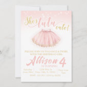 Rosa Tutu Einladung zum Geburtstag Ballerina (Vorderseite)