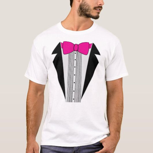 Rosa Tuxedo-Art-Shirt T-Shirt (Vorderseite)