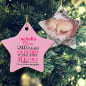 Rosa Typografie Familienname Babygeburtsstatistike Keramik Ornament