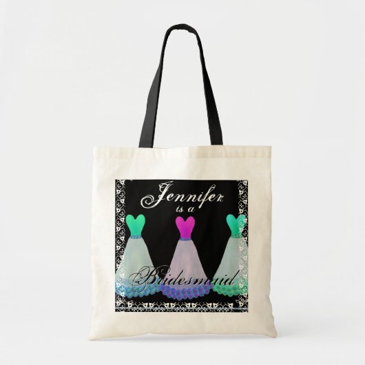 ROSA u. AQUAMARINE Brautjungfer kleidet Tragetasche (Vorne)