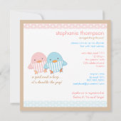 Rosa u. blaue Ducky Doppeljungen-u. Einladung (Rückseite)