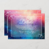 Rosa u. blaue Nebelfleck-Hochzeits-Einzelkarte Begleitkarte (Vorne/Hinten)