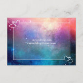 Rosa u. blaue Nebelfleck-Hochzeits-Einzelkarte Begleitkarte (Rückseite)