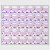 Rosa u. blauer frohe Weihnacht-Schneemann mit Geschenkpapier (Flach)