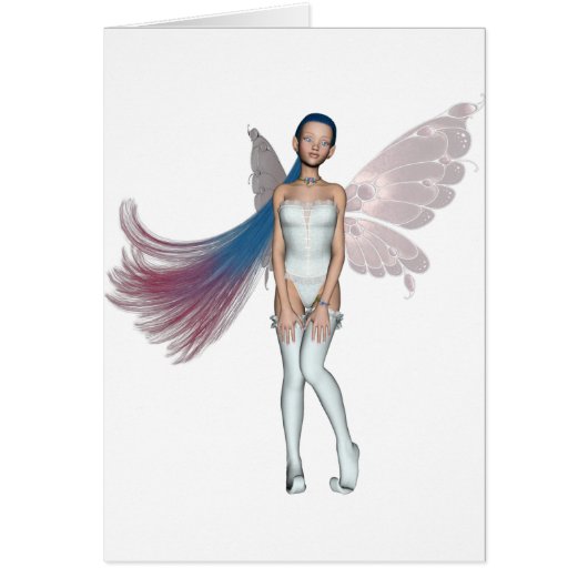 Rosa u. blauer Haar-Elf im Weiß (Vorne)