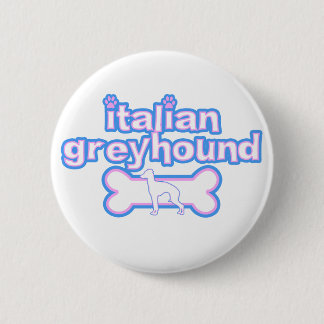 Rosa u. blauer italienischer Windhund-Knopf Button