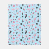 Rosa u. blauer Sommer-tropisches Muster Fleecedecke (Vorderseite)