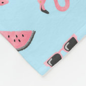 Rosa u. blauer Sommer-tropisches Muster Fleecedecke (Ecke)